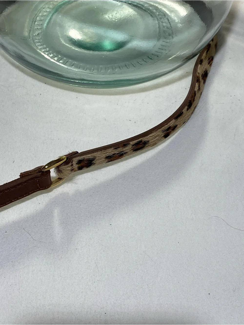 Massimo Dutti Brown Leather Strap with Leopard Accent
